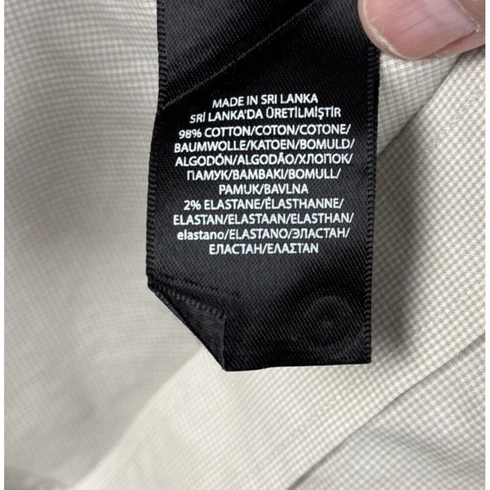 Ralph Lauren Dress shirt Mens 14 1/2 - 32/33 Beige Slim Fit Stretch Long Sleeve